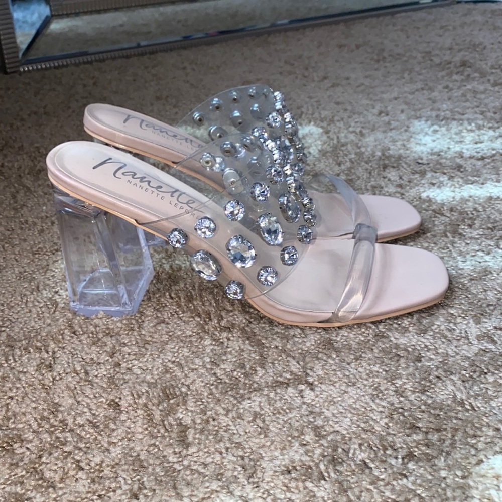 Rhinestone clear heels